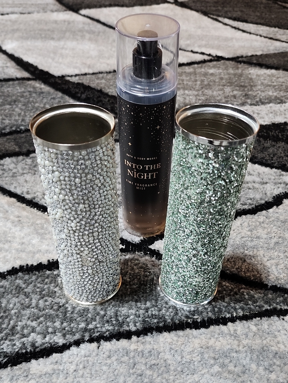 RETIRED BATH & BODY WORKS DECORATIVE FAUX-PEARL- RHINESTONE GLITTER HOLDERS